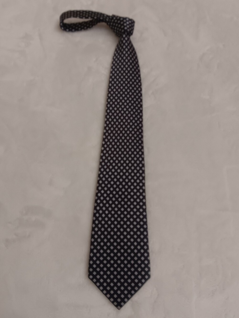 Salvatore Pelligrino Men's Black Tie with White Diamond Dot Pattern